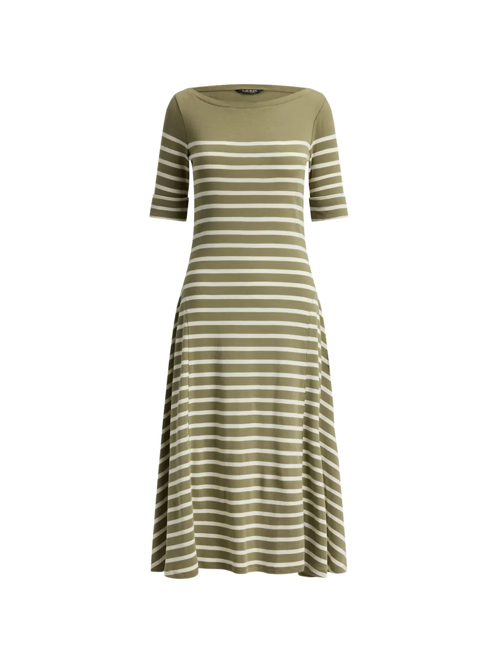 Lauren Ralph Lauren Abito midi a righe - Verde