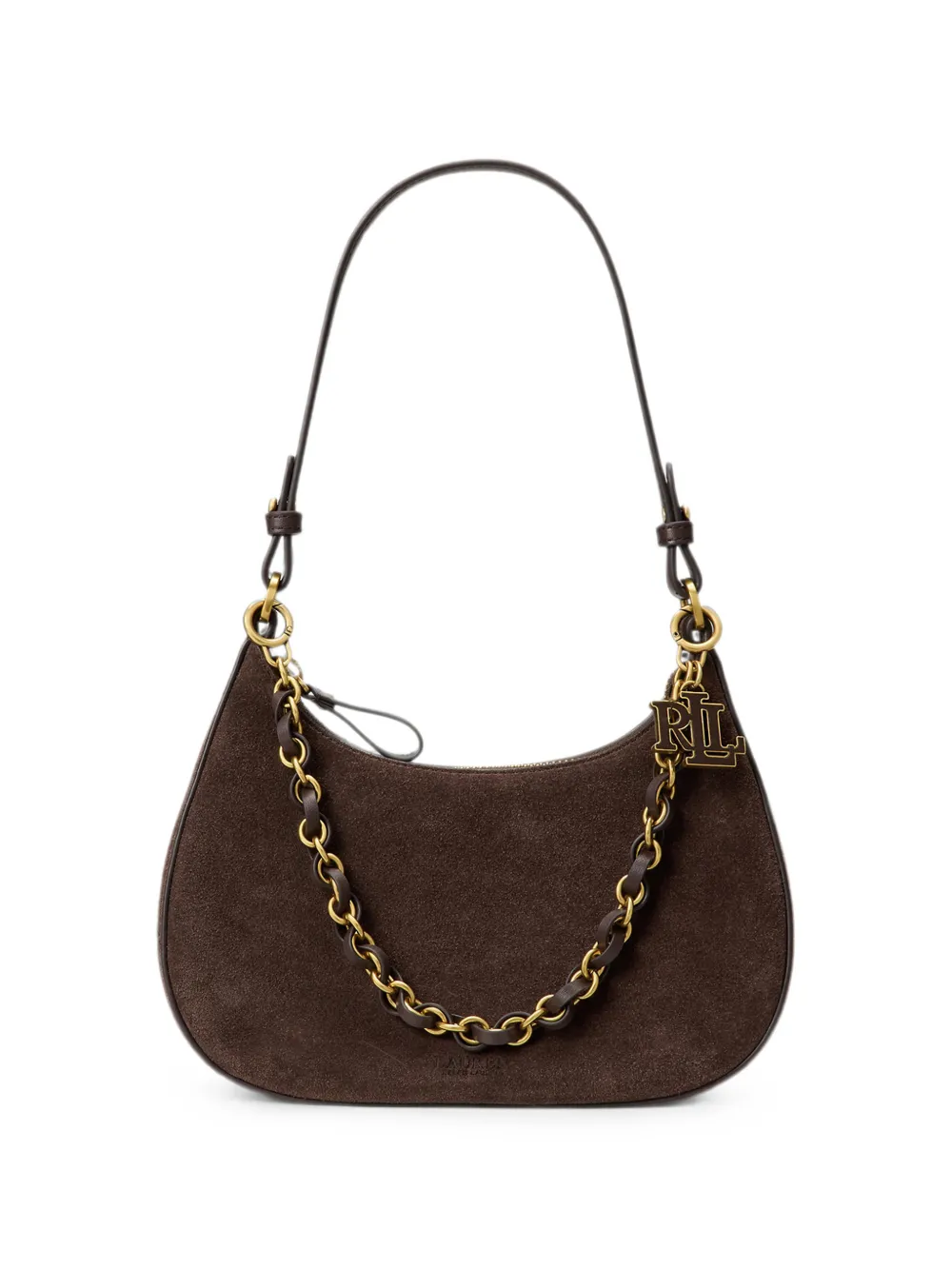 Lauren Ralph Lauren medium Marcy suede zip shoulder bag - Brown