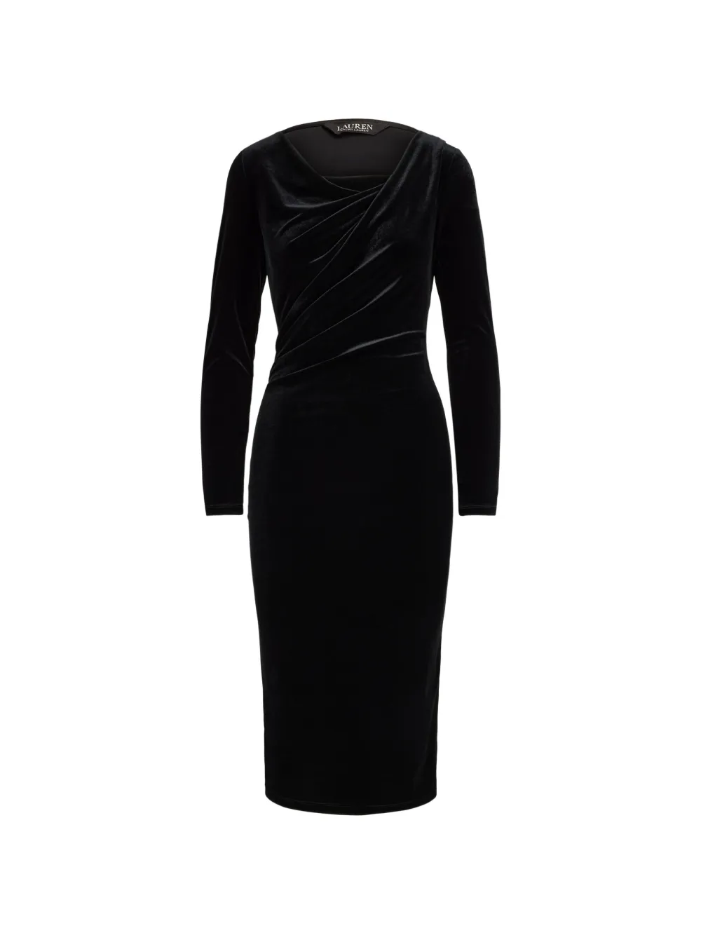 Lauren Ralph Lauren draped velvet midi dress