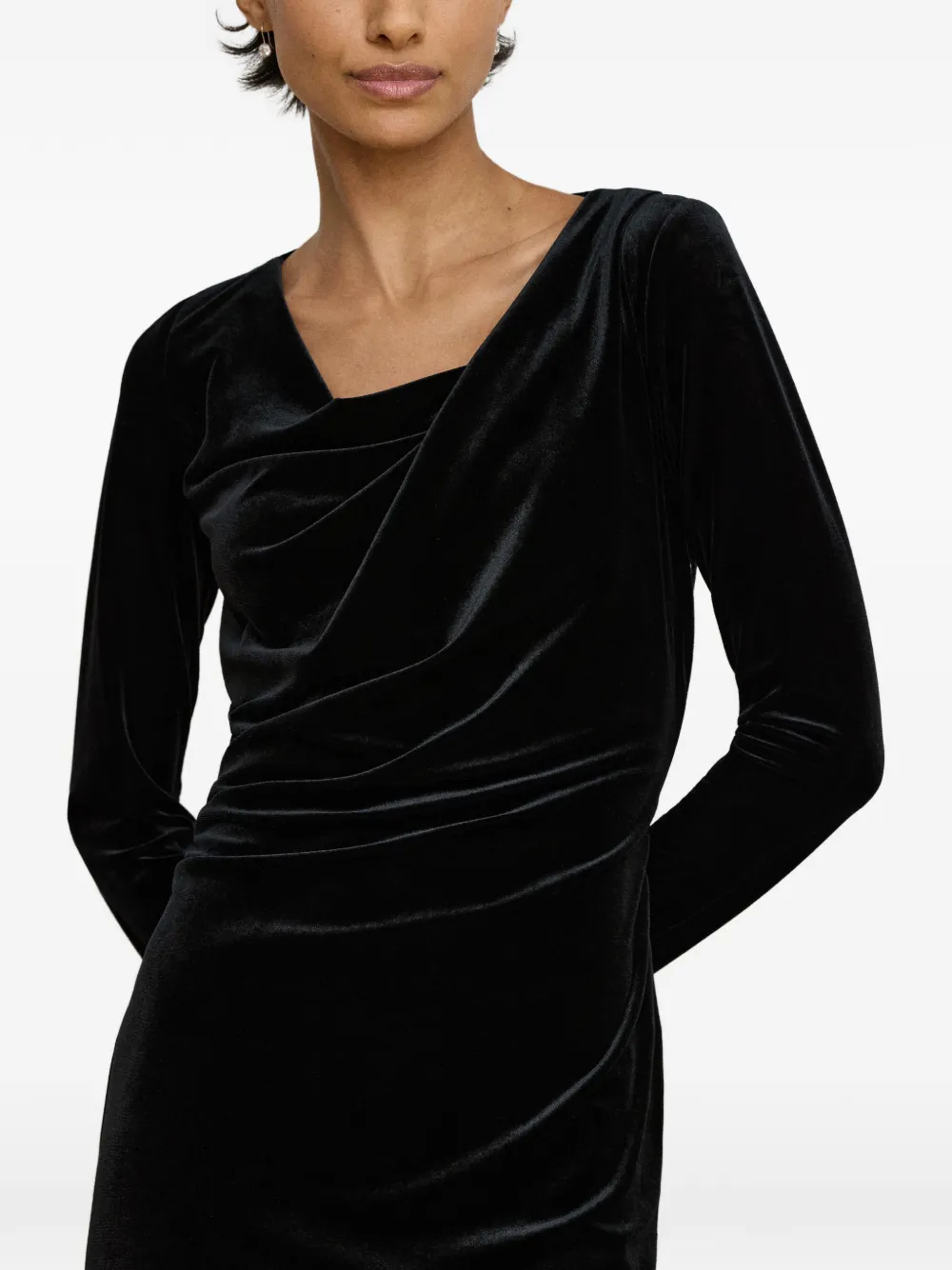 Lauren Ralph Lauren Fluwelen midi-jurk Zwart