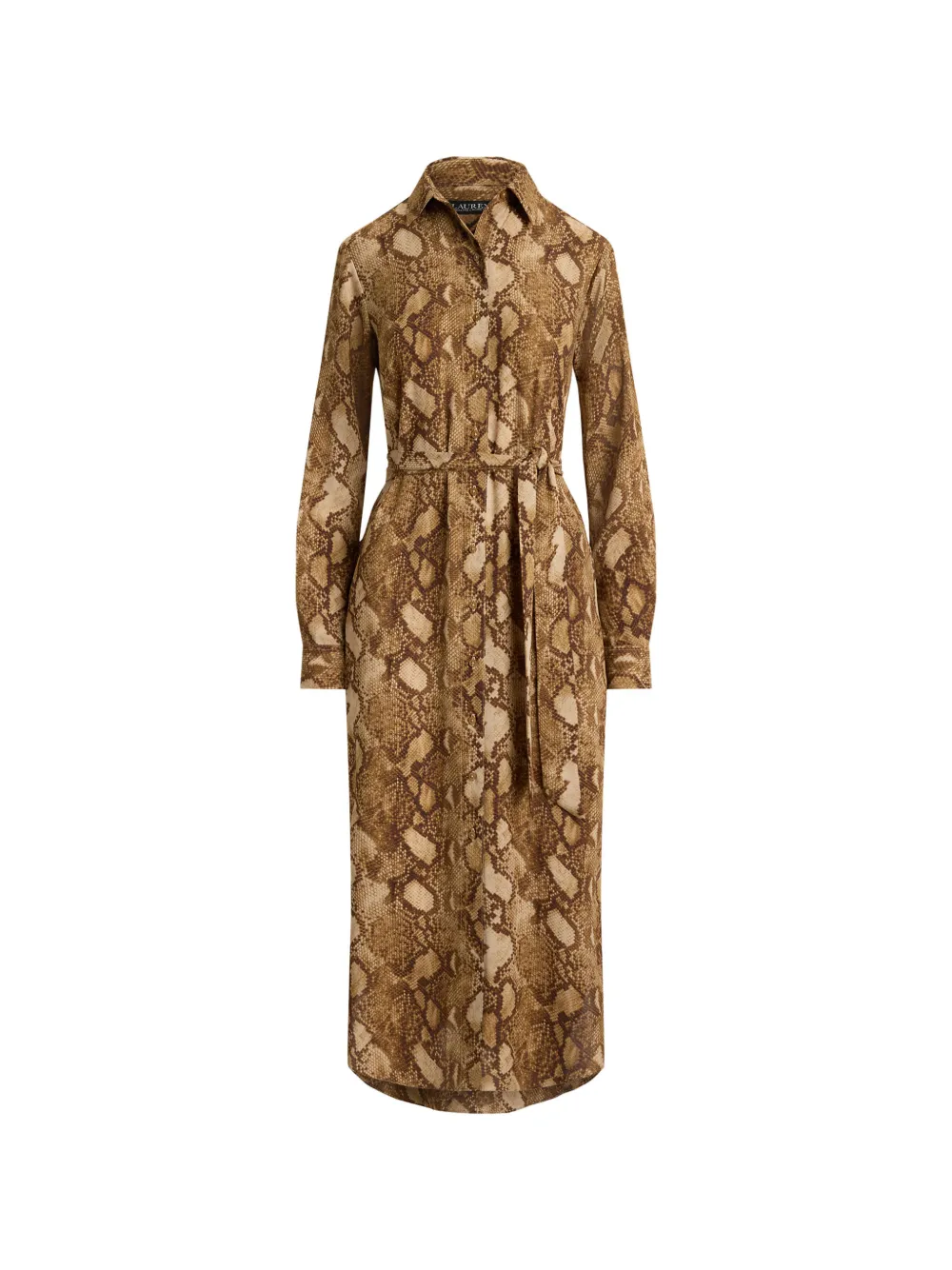 Lauren Ralph Lauren Chemisier midi con stampa - Marrone