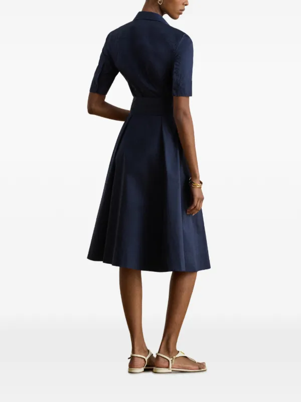 lauren ralph lauren cotton blend shirt dress Lauren Ralph Lauren Women's Belted Cotton Blend Shirtdress, 4