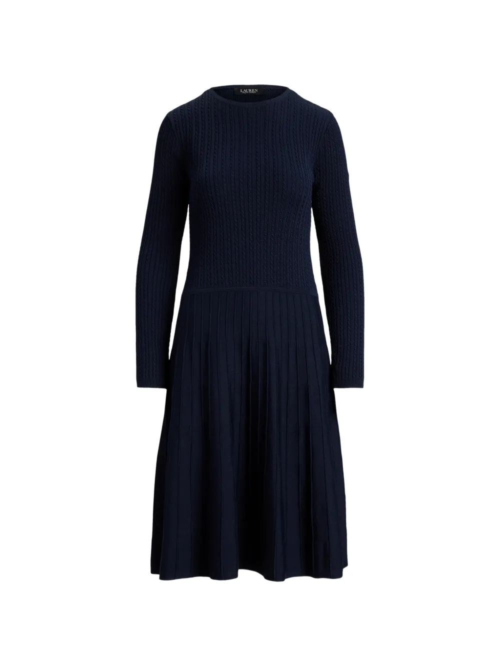 Lauren Ralph Lauren Abito midi a maniche lunghe - Blu
