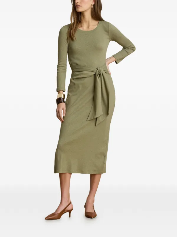 lauren ralph lauren surplice georgette midi dress Lauren Ralph Lauren Women's Self-Belt Long-Sleeve Surplice Georgette Midi  Dress