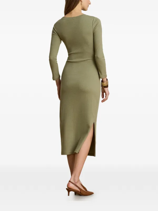 lauren ralph lauren surplice georgette midi dress Ralph Lauren Surplice Flutter Sleeve Crinkle Georgette Midi Dress In Blue/White - 50% Off