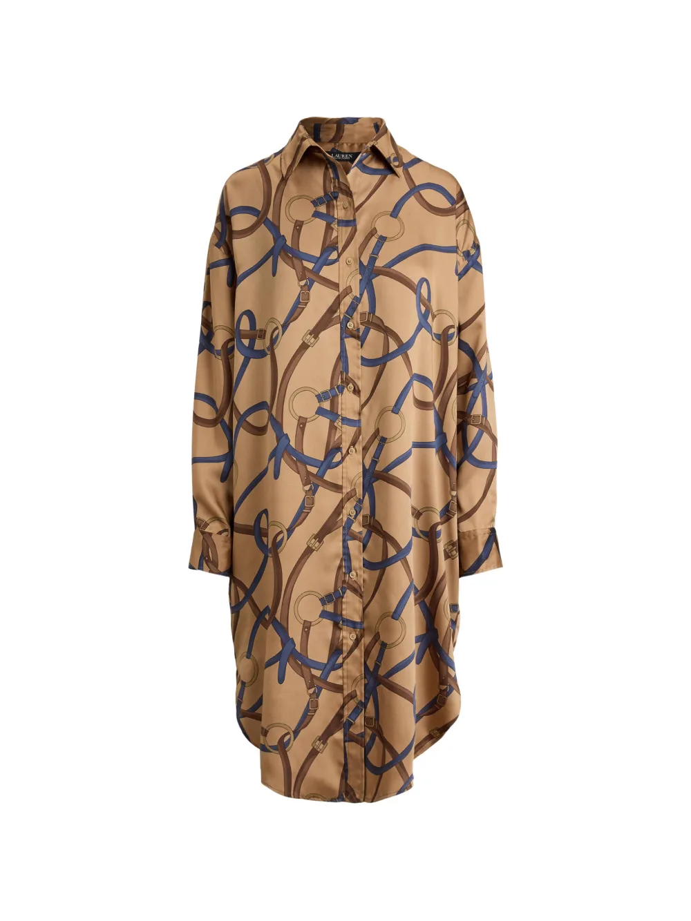 Lauren Ralph Lauren Chemisier midi con stampa - Marrone