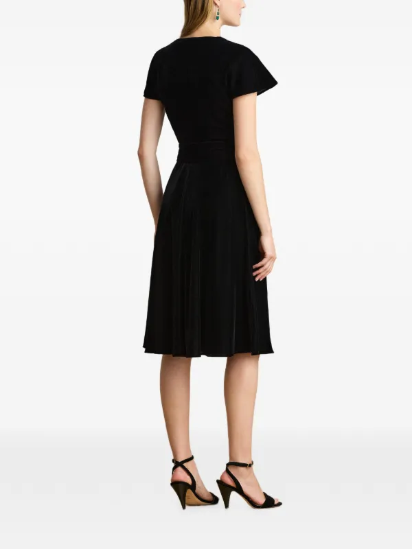 ralph lauren grey velvet dress Lauren Karla Wrap Midi | Black size-petite