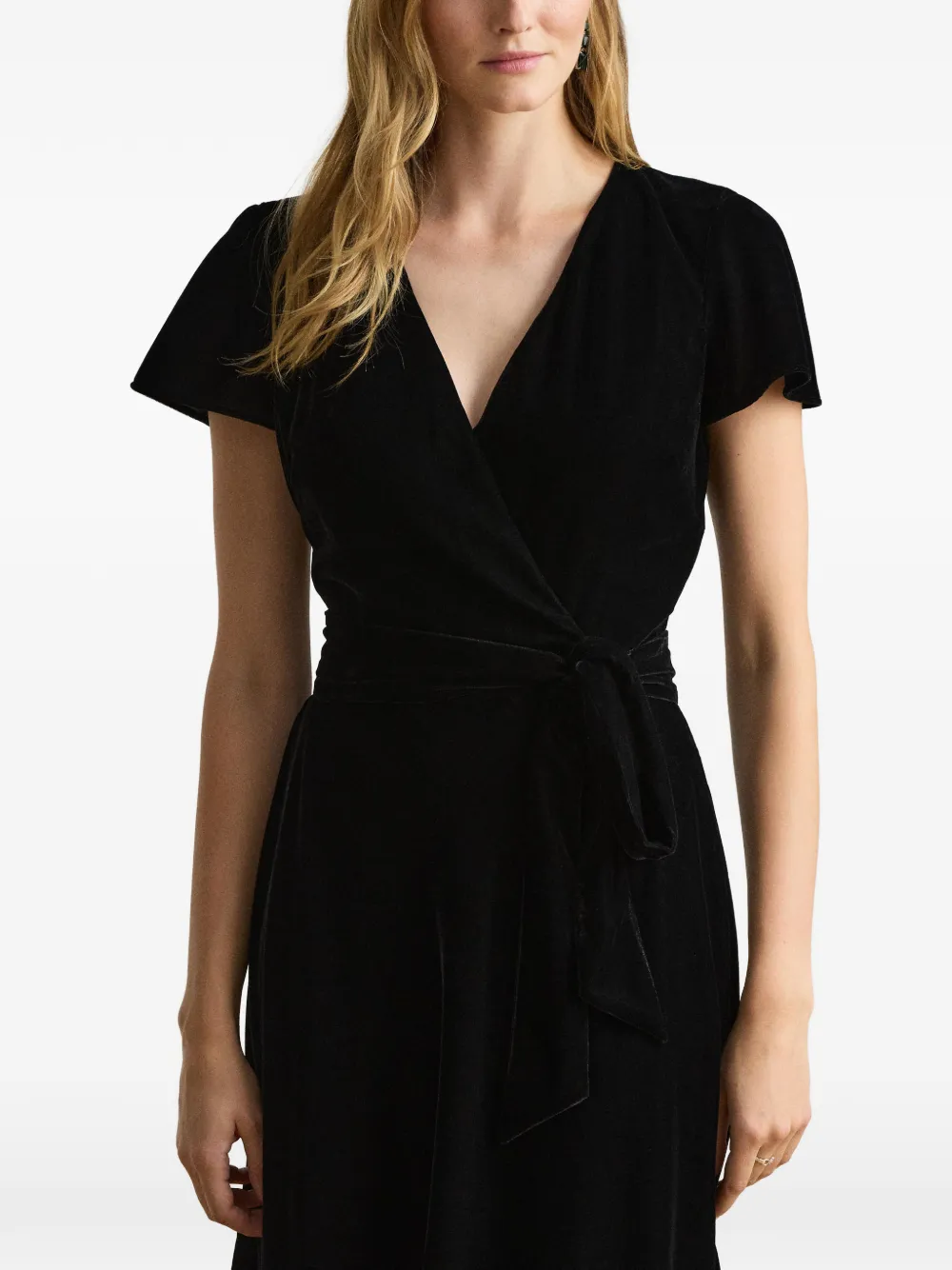 Lauren Ralph Lauren Karla midi-wikkeljurk Zwart