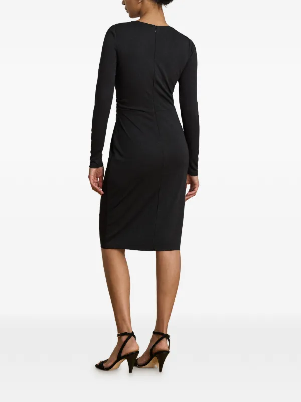 ralph lauren bodycon dress Lauren Ralph Lauren Women's Button-Trim Ribbed Round Neck Dress