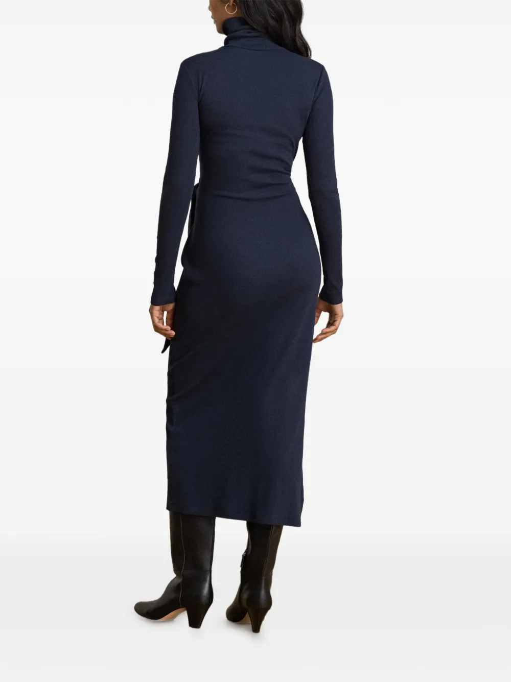 Lauren Ralph Lauren Midi-jurk met gestrikte voorkant en col Blauw