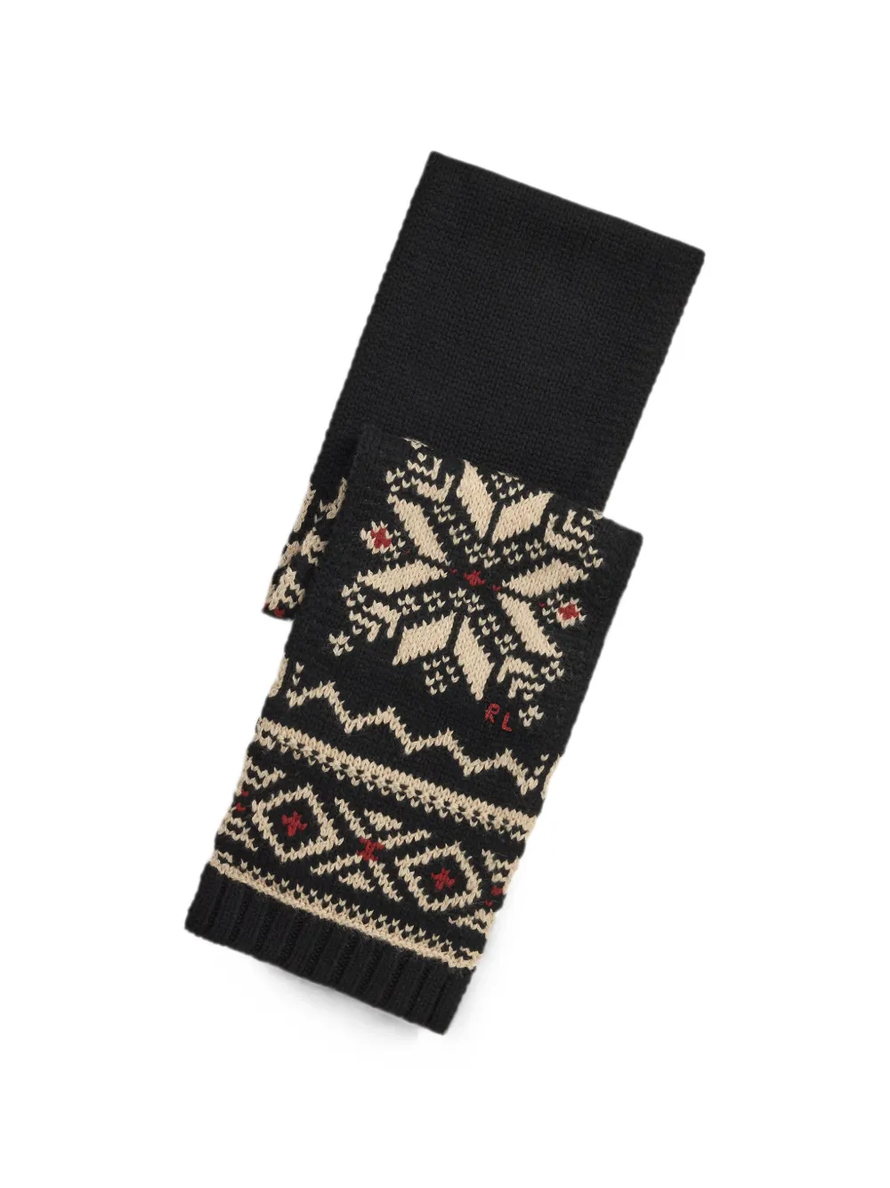 Polo Ralph Lauren Fair-Isle gebreide sjaal Zwart