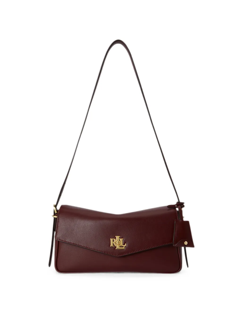 Lauren Ralph Lauren Borsa a spalla in pelle con placca logo - Rosso