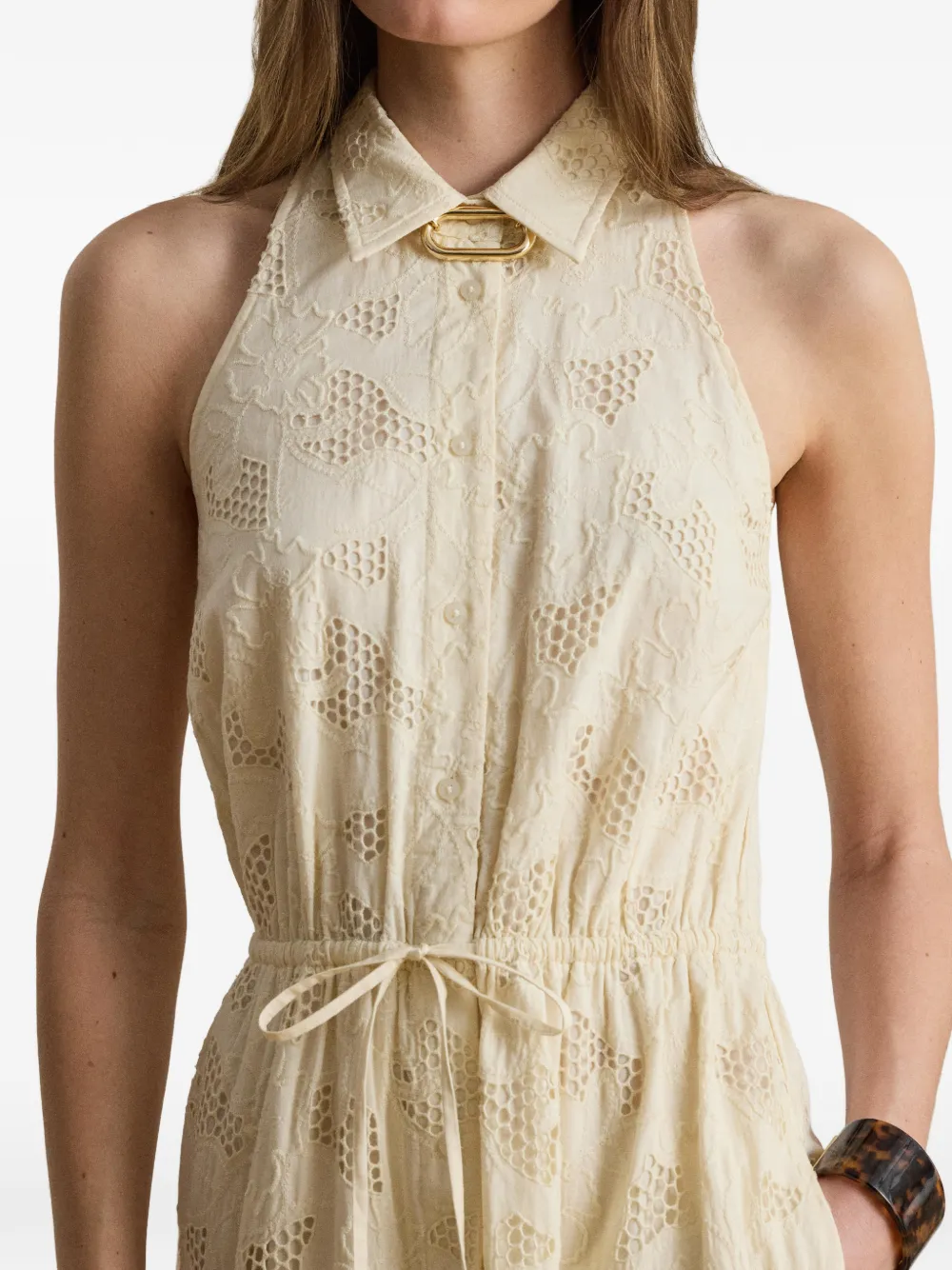 Lauren Ralph Lauren Gelaagde maxi-jurk met bloemenringlets Beige