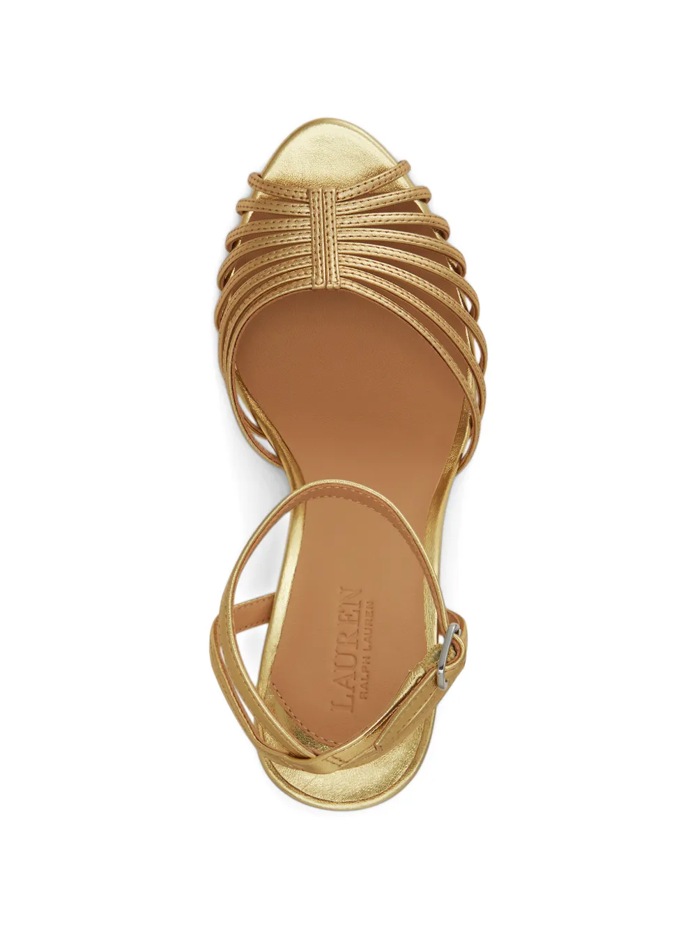 Lauren Ralph Lauren Mckayla caged leather sandals Goud