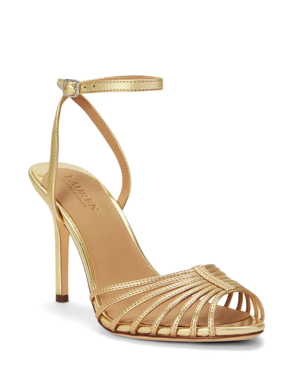 Lauren Ralph Lauren Mckayla caged leather sandals Goud