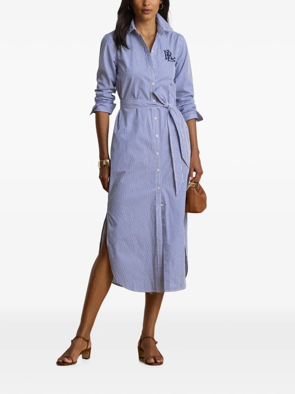 Lauren Ralph Lauren Midi-jurk met ceintuur Blauw