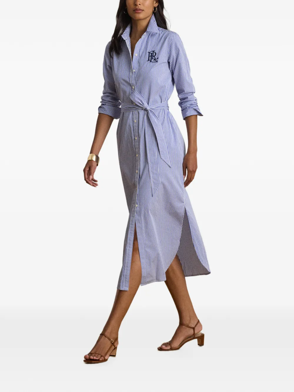 Lauren Ralph Lauren Midi-jurk met ceintuur Blauw