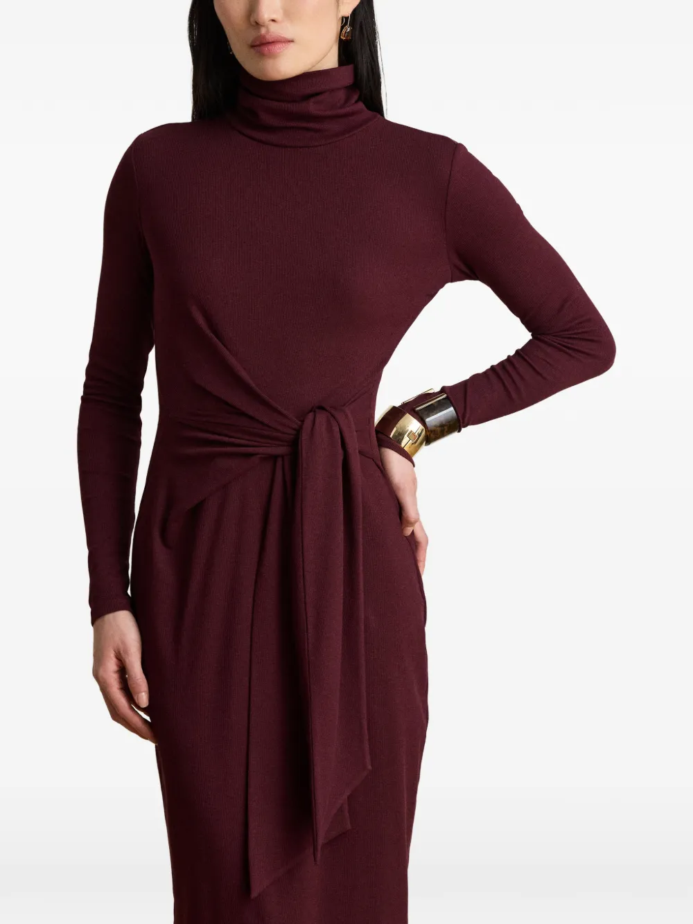 Lauren Ralph Lauren Jurk met gestrikte voorkant en col Rood