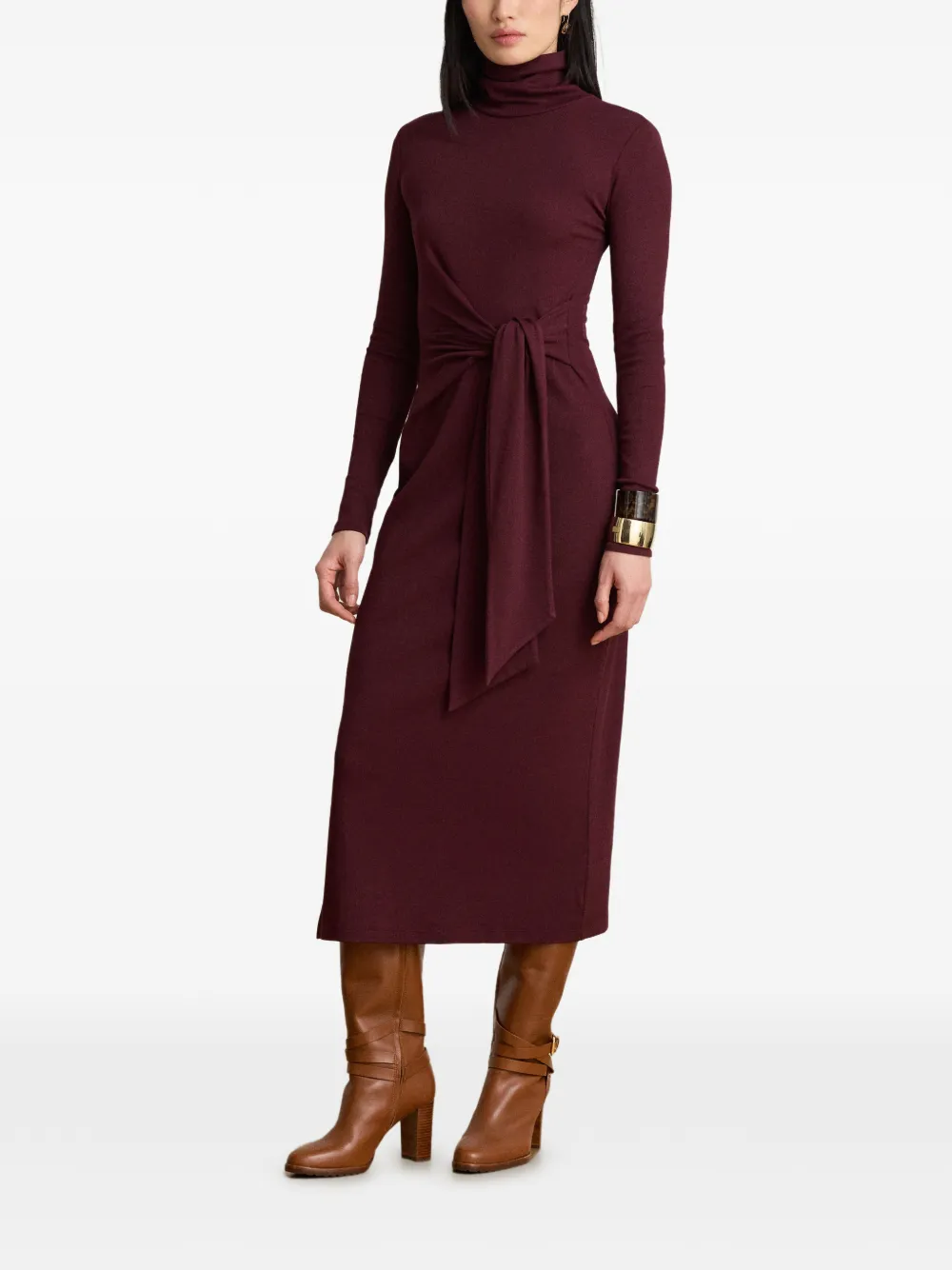 Lauren Ralph Lauren Jurk met gestrikte voorkant en col Rood