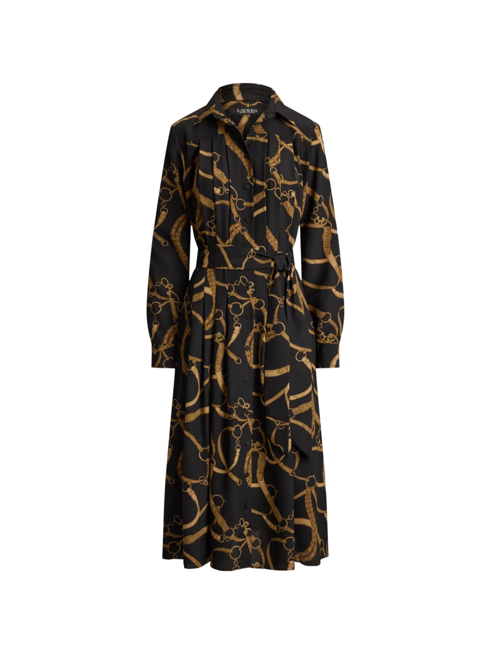 Lauren Ralph Lauren Chemisier midi con stampa - Nero