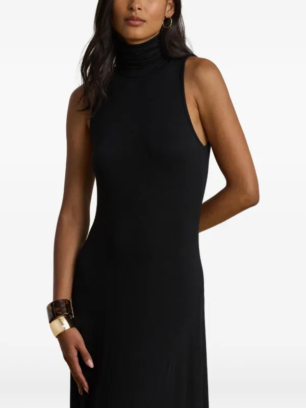 ralph lauren black sleeveless dress Lauren Turtleneck Maxi | Size:X Large flattering fit Wedding Dress For Cheap Textured V-Neck Mini Dress