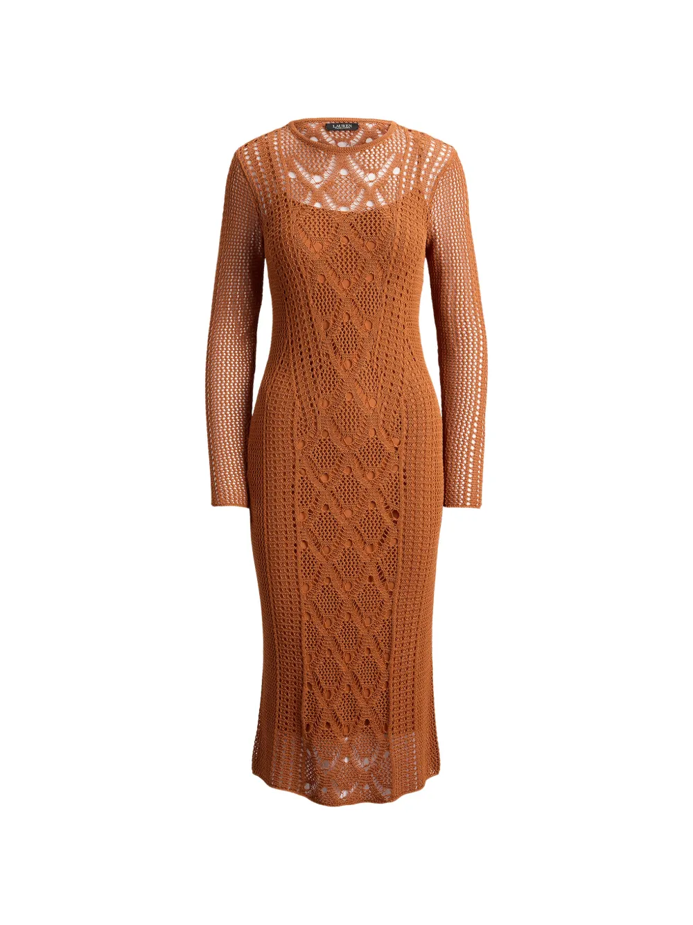 Lauren Ralph Lauren Abito midi a maniche lunghe - Marrone