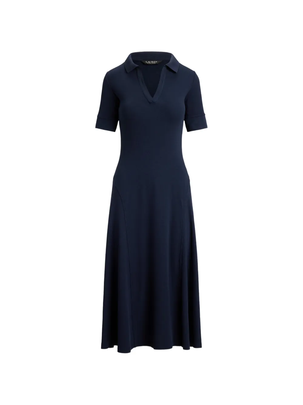 Ralph Lauren Geripptes Poloshirtkleid Mit Ellenbogenärmeln In Multi