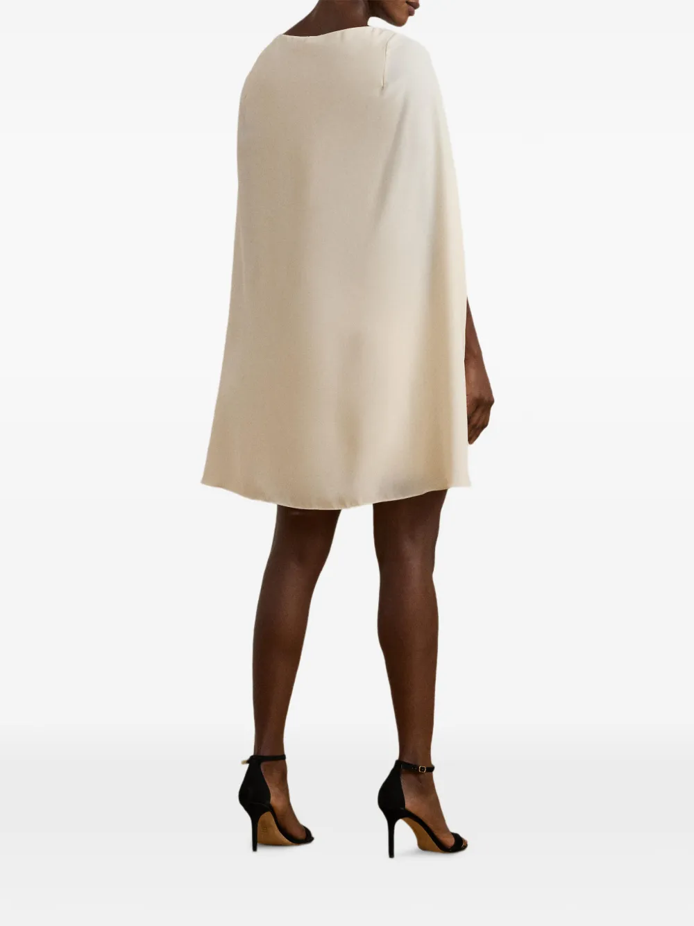 Lauren Ralph Lauren Georgette mini-jurk met cape Beige