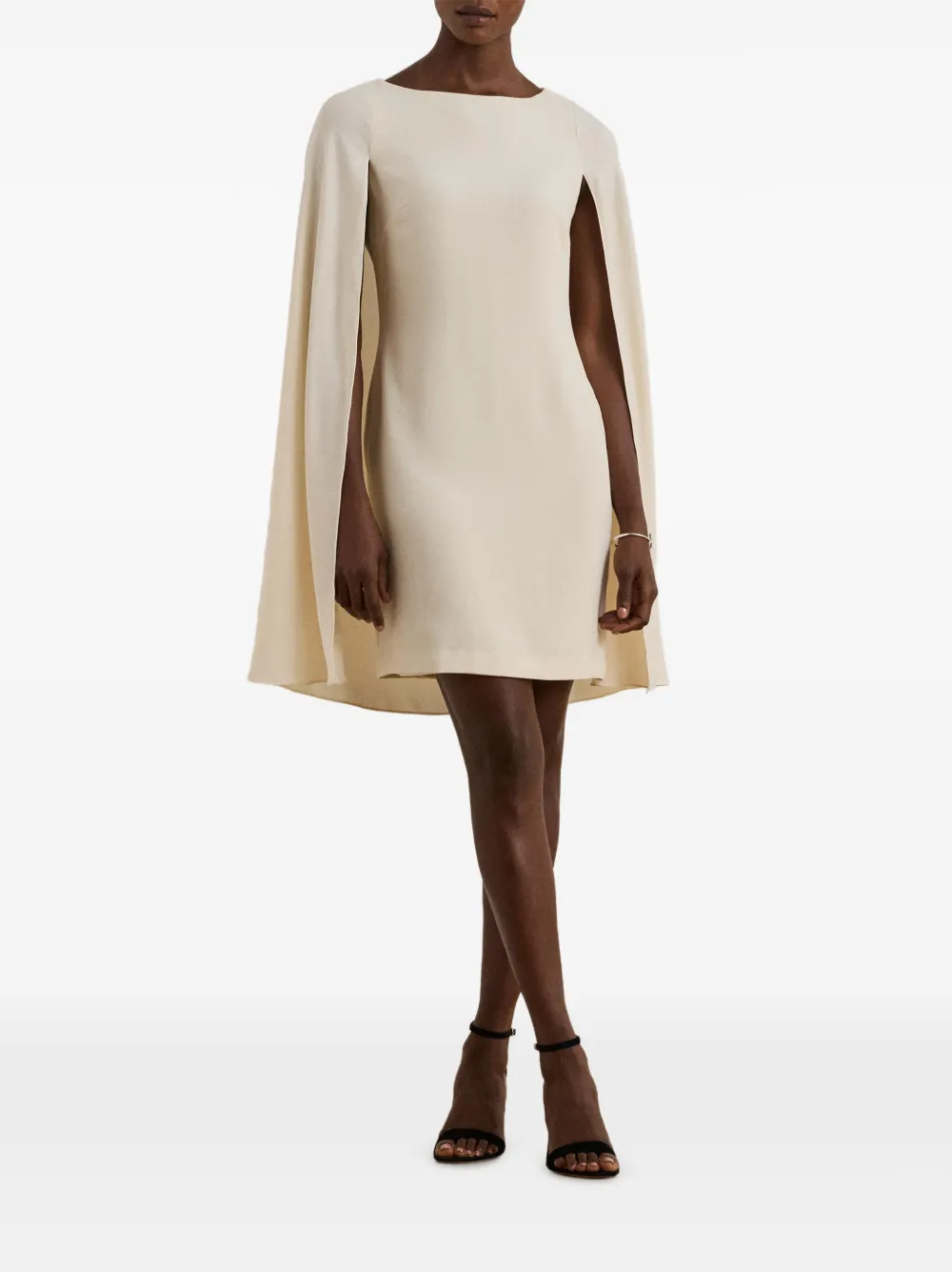 Lauren Ralph Lauren Georgette mini-jurk met cape Beige