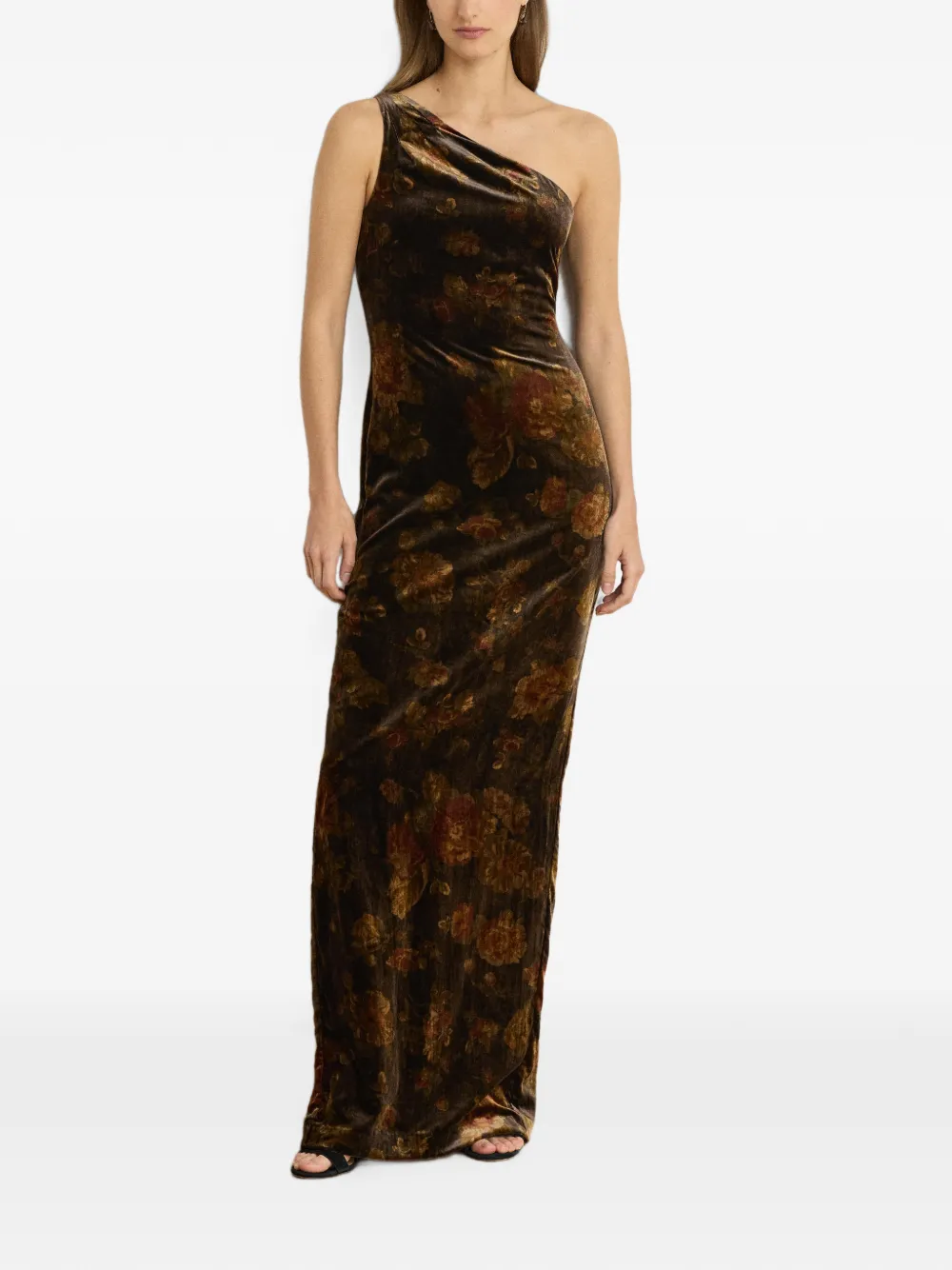 Lauren Ralph Lauren Asymmetrische maxi-jurk Bruin