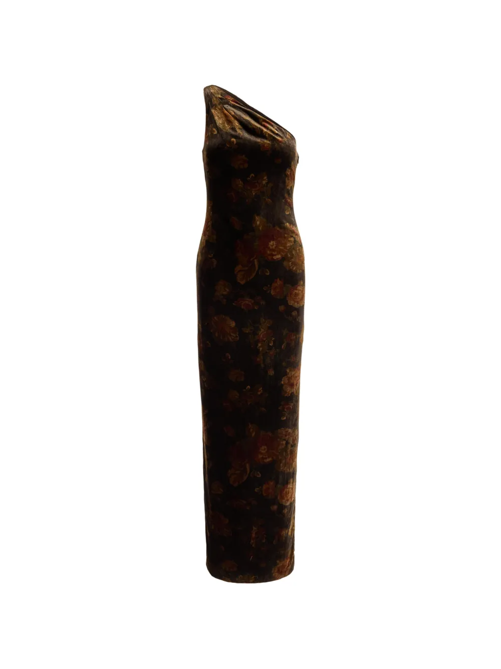 Lauren Ralph Lauren One-Shoulder-Maxikleid mit Blumenprint - Braun