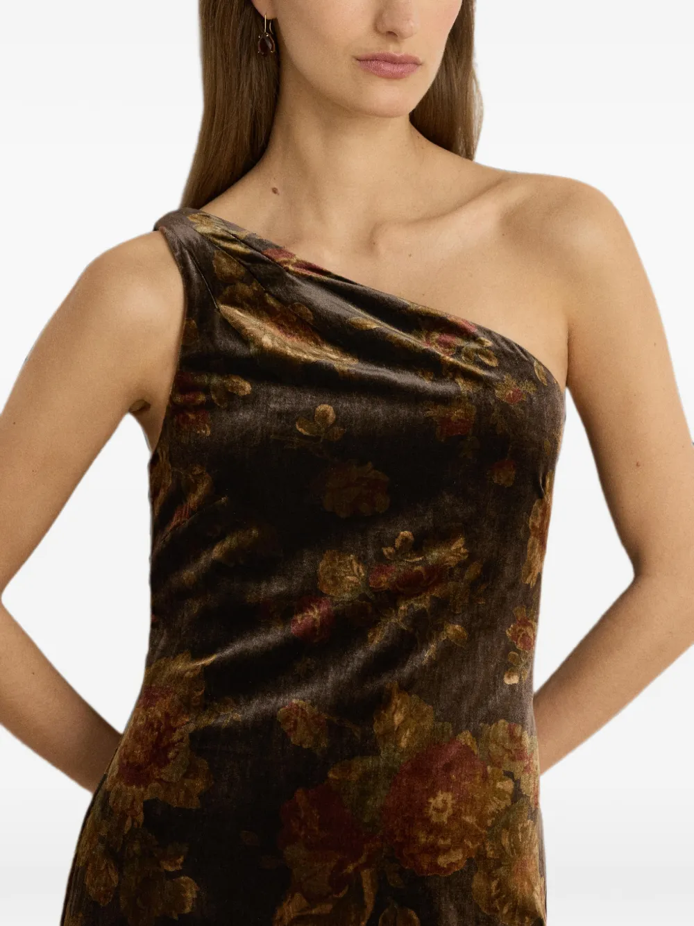 Lauren Ralph Lauren Asymmetrische maxi-jurk Bruin