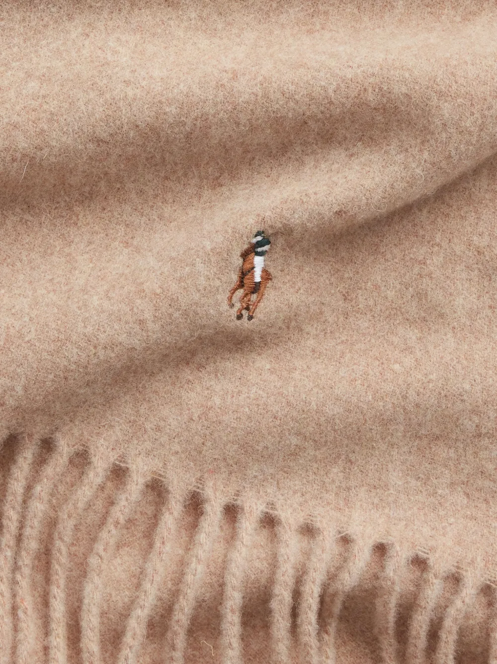 Polo Ralph Lauren Pony sjaal met franje afwerking Beige