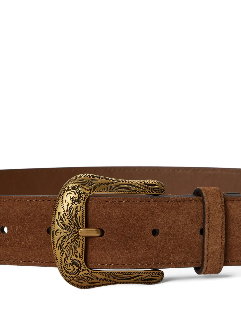 Lauren Ralph Lauren Suède riem met gesp Bruin