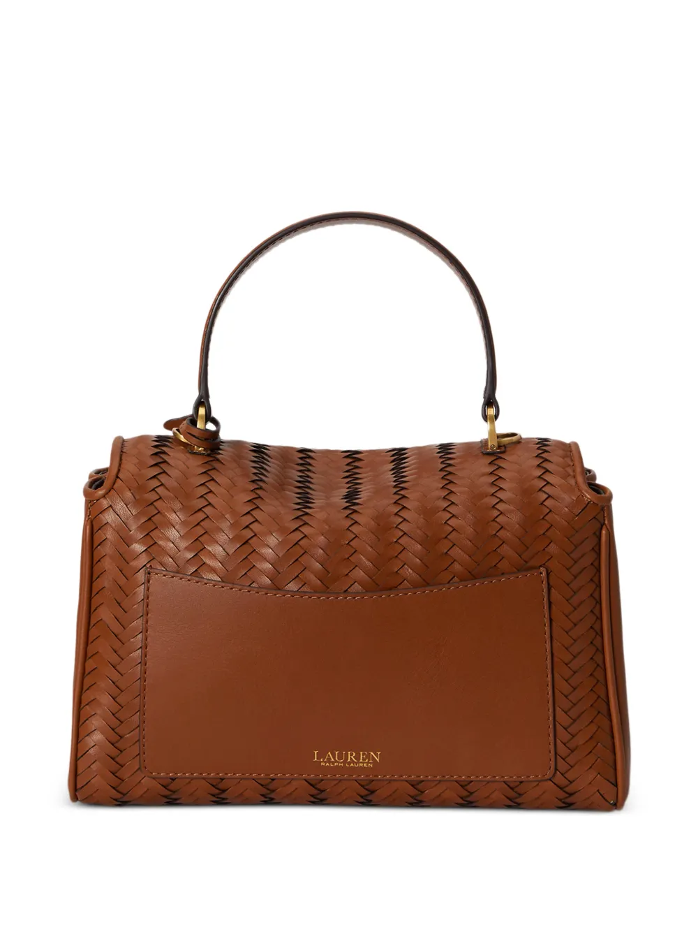 Lauren Ralph Lauren Kleine Farrah leren shopper Bruin