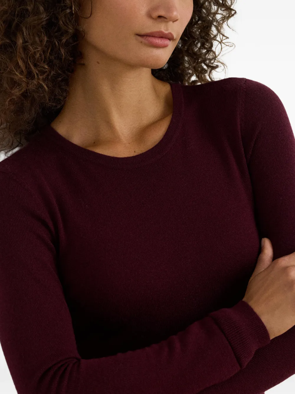 Lauren Ralph Lauren Wollen sweater midi-jurk met A-lijn Paars