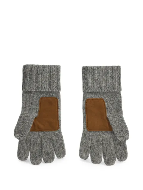Polo Ralph Lauren suede-patch wool gloves