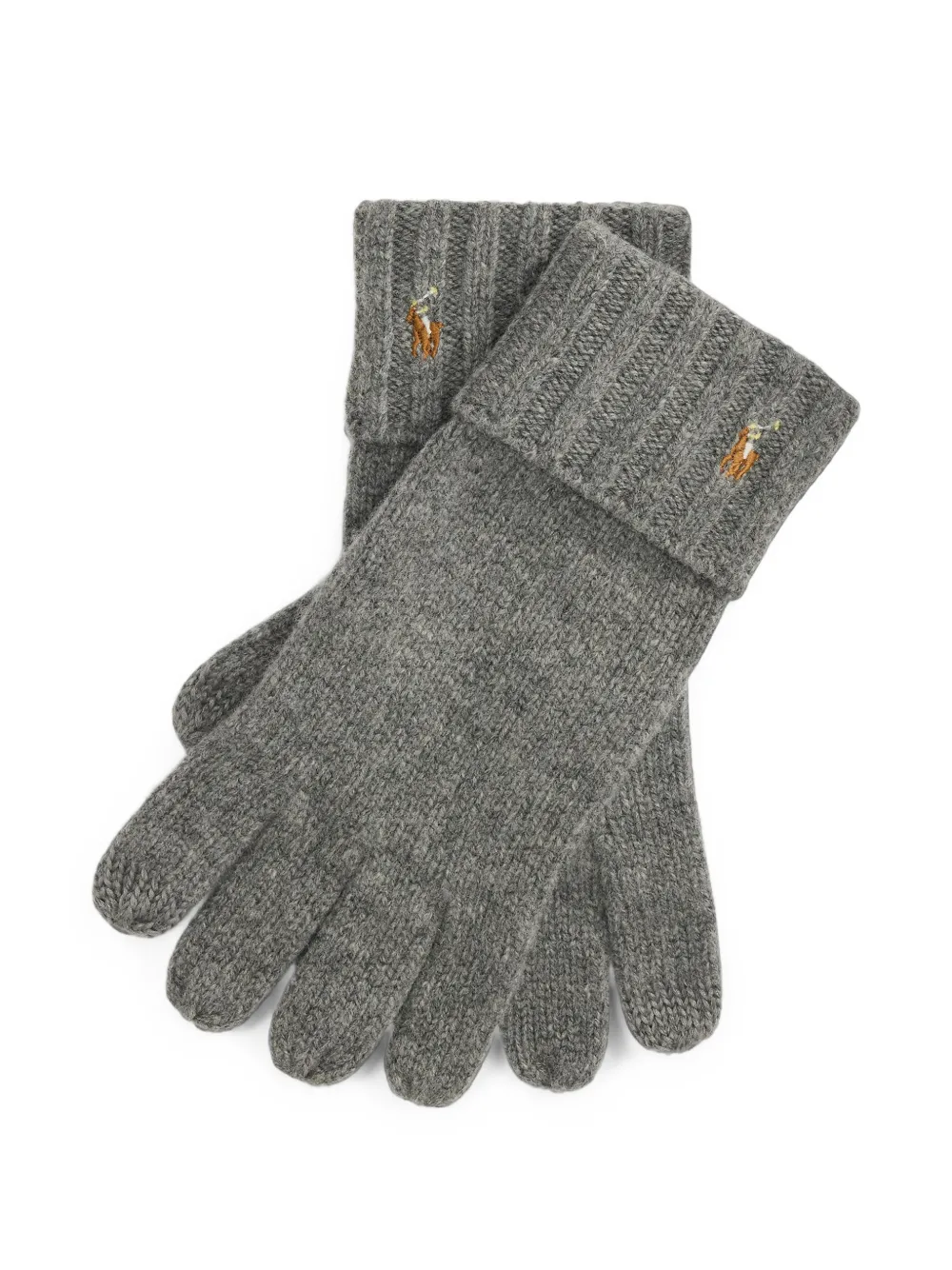 Polo Ralph Lauren suede-patch wool gloves Grijs