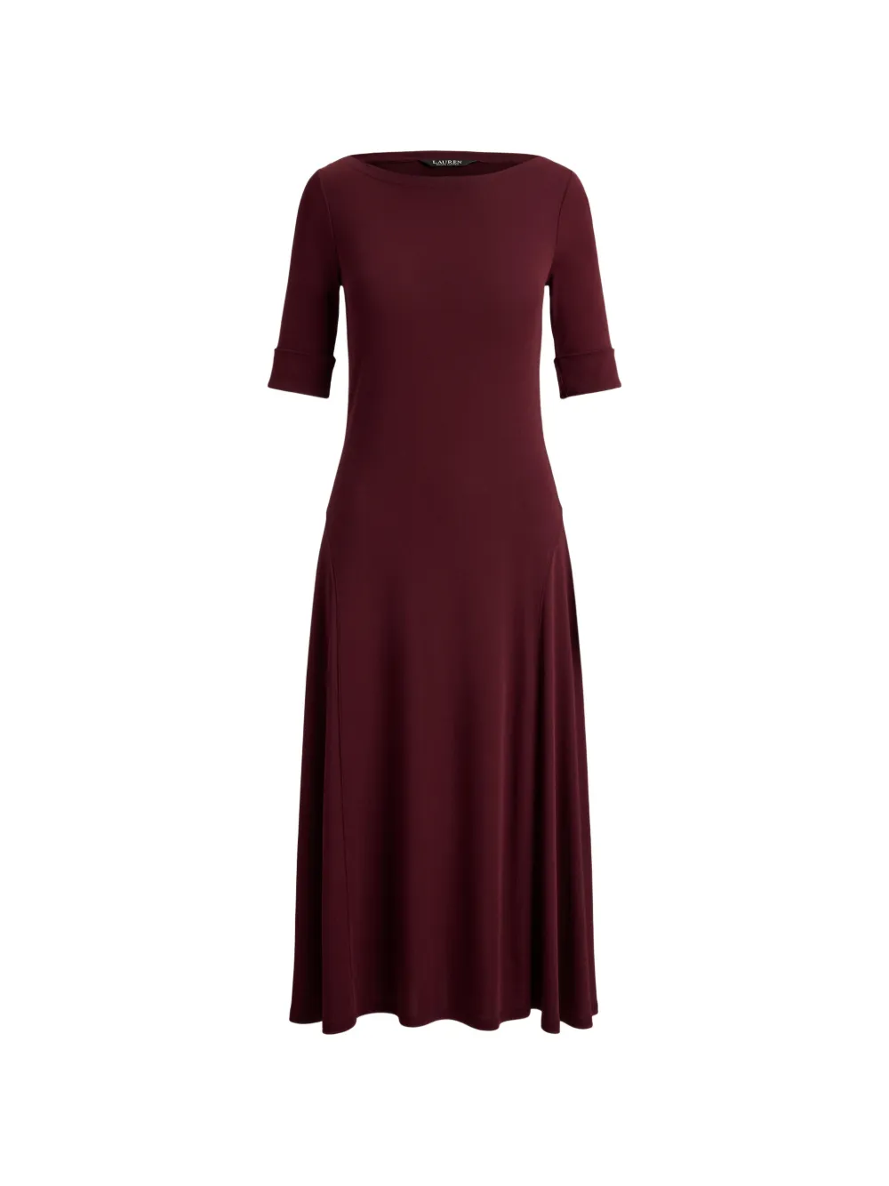 Lauren Ralph Lauren Abito midi con scollo a barca - Rosso