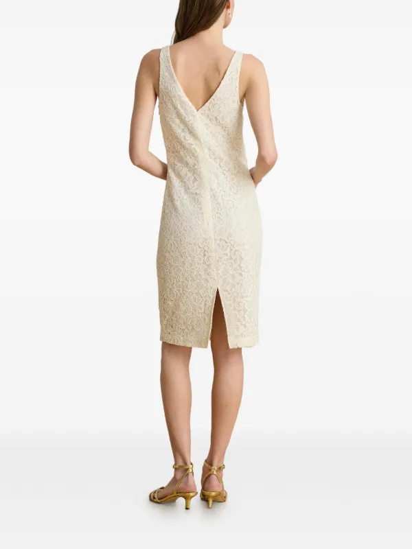 lauren ralph lauren lace sleeveless dress Lace Pattern Knee-Length Dress