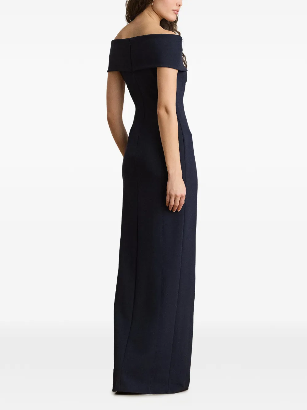 Lauren Ralph Lauren Off-shoulder faille maxi-avondjurk Blauw