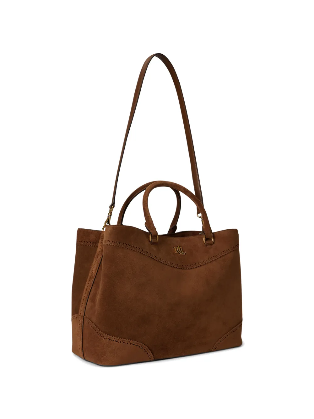 Lauren Ralph Lauren Grote Marcy suède shopper Bruin