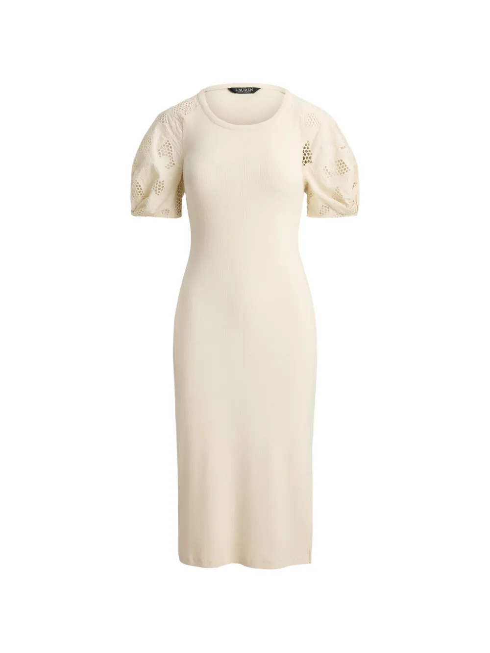 Lauren Ralph Lauren Abito midi con ricamo - Toni neutri