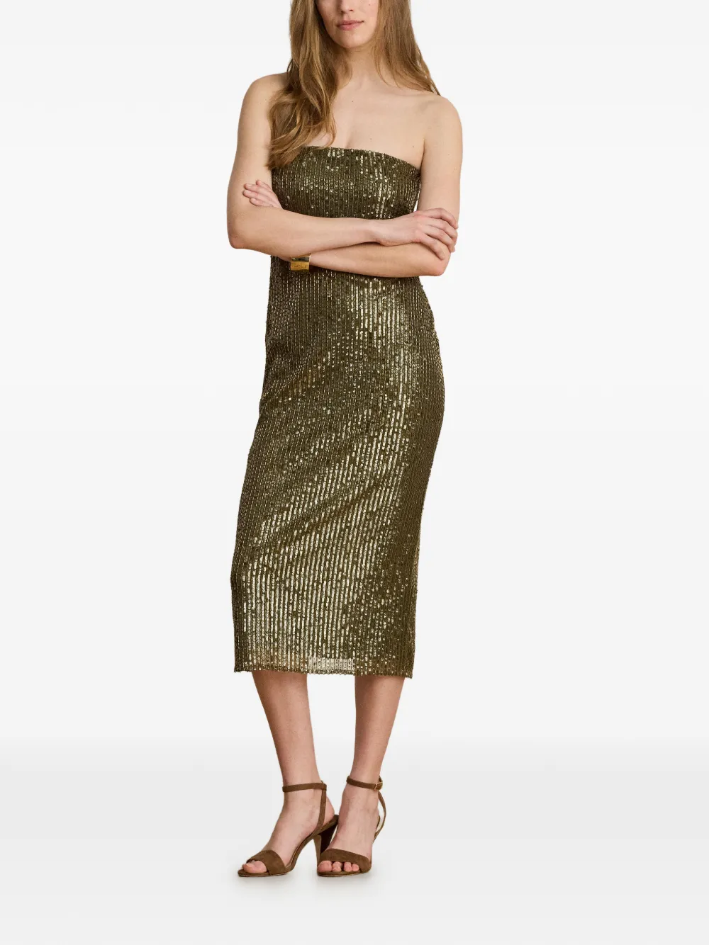 Lauren Ralph Lauren Midi-jurk verfraaid met pailletten Groen
