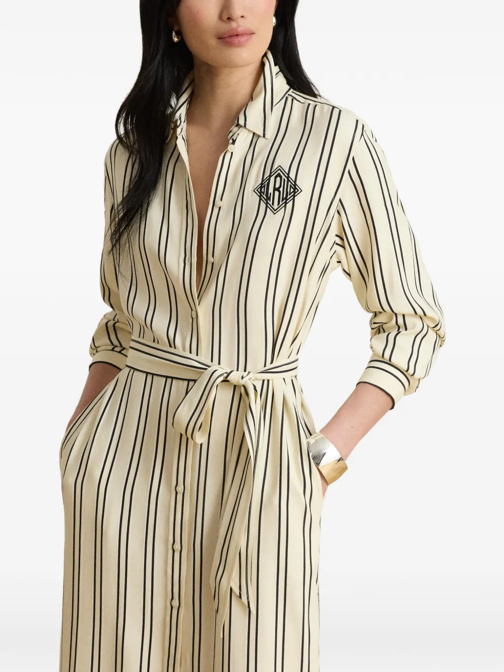 Lauren Ralph Lauren Midi-jurk met ceintuur Beige
