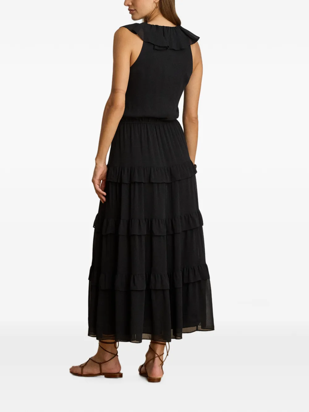 Lauren Ralph Lauren Maxi-jurk met ruches Zwart