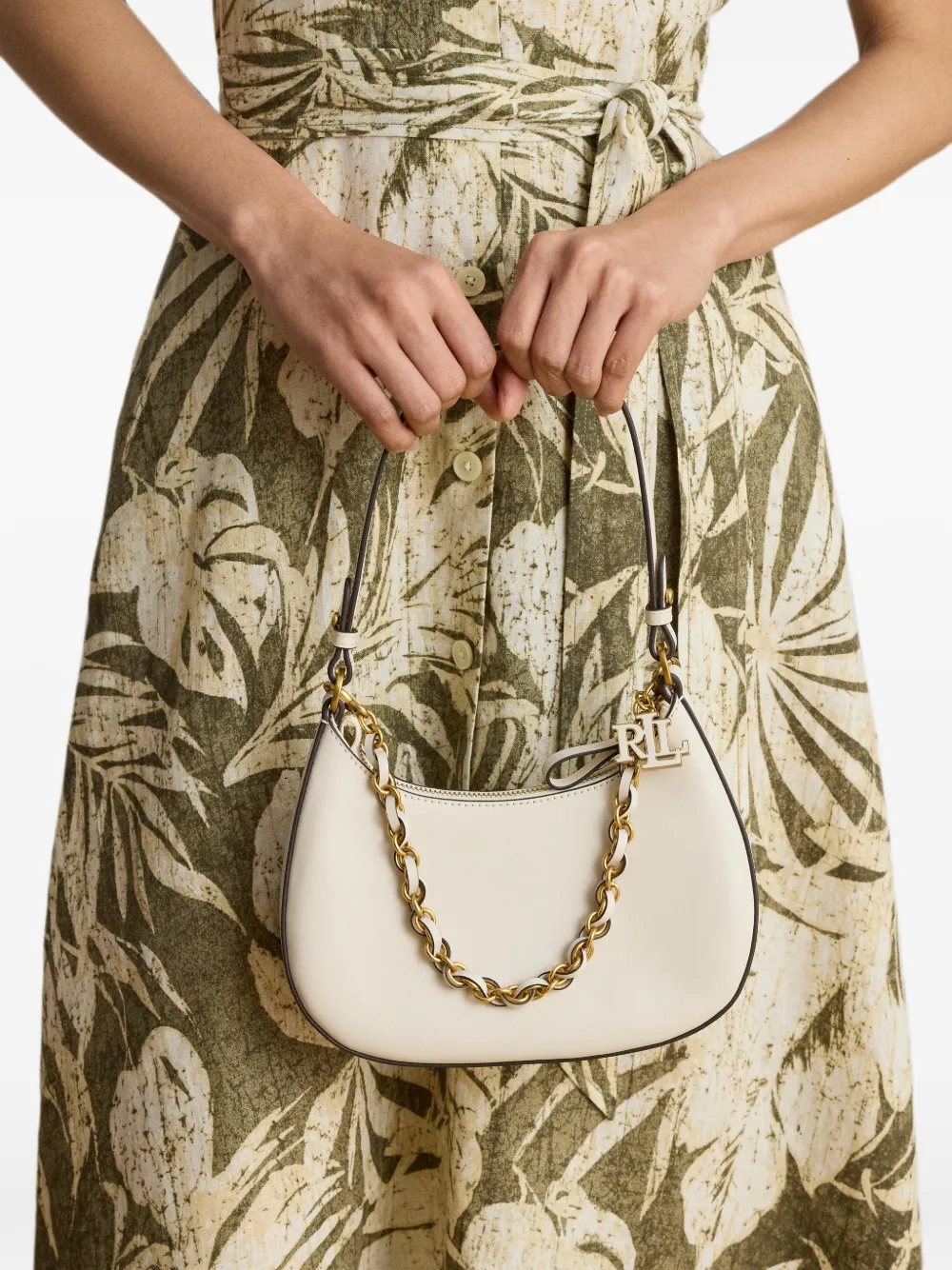 Lauren Ralph Lauren Medium Marcy schoudertas met rits Wit