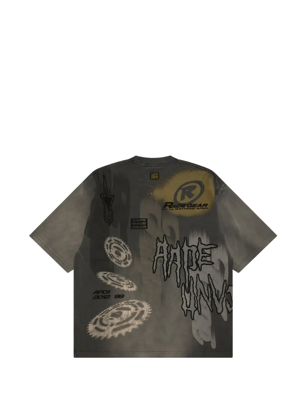 AAPE BY *A BATHING APE Katoenen T-shirt met grafische print Grijs