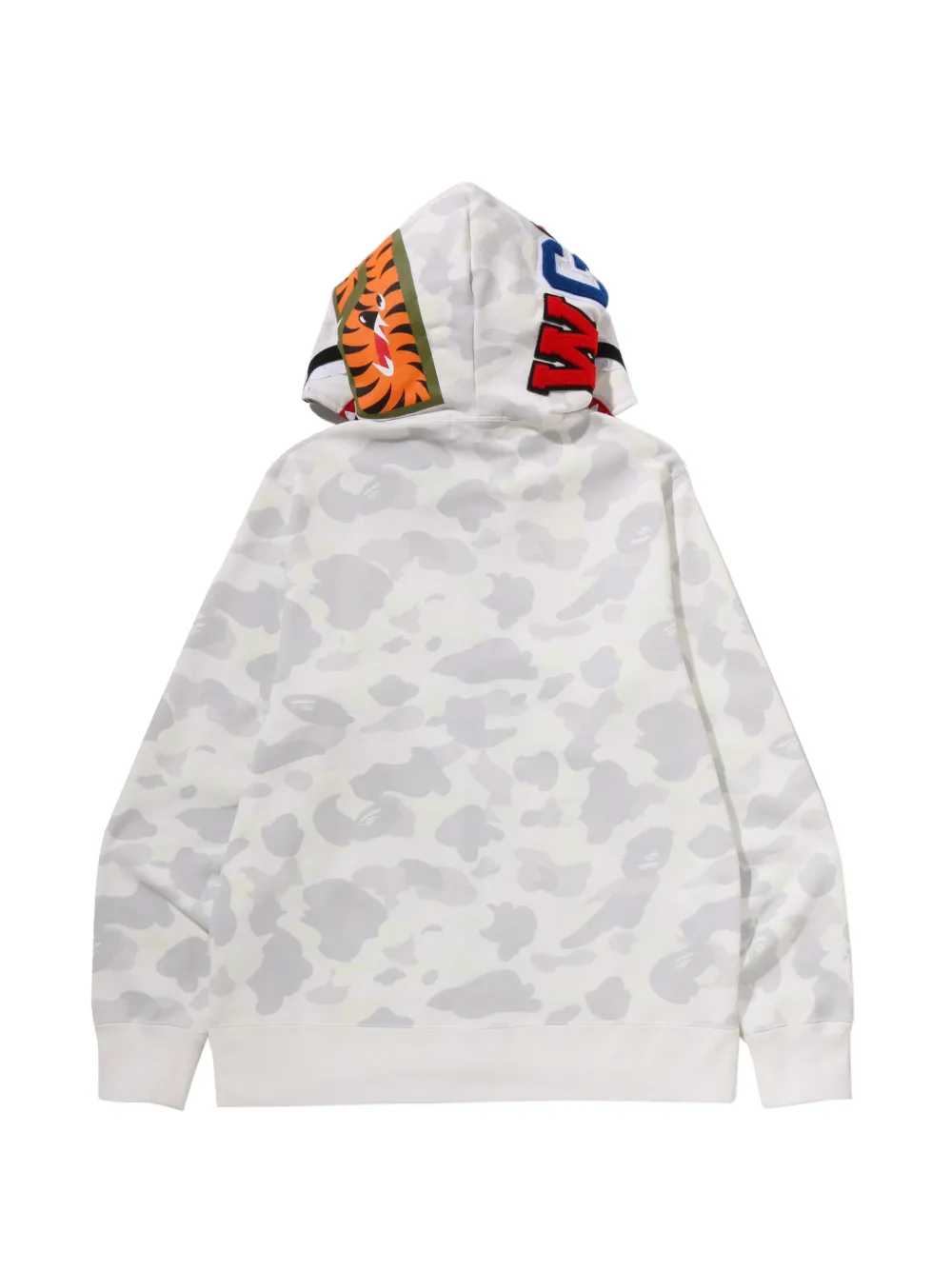 A BATHING APE Shark hoodie met camouflageprint Wit