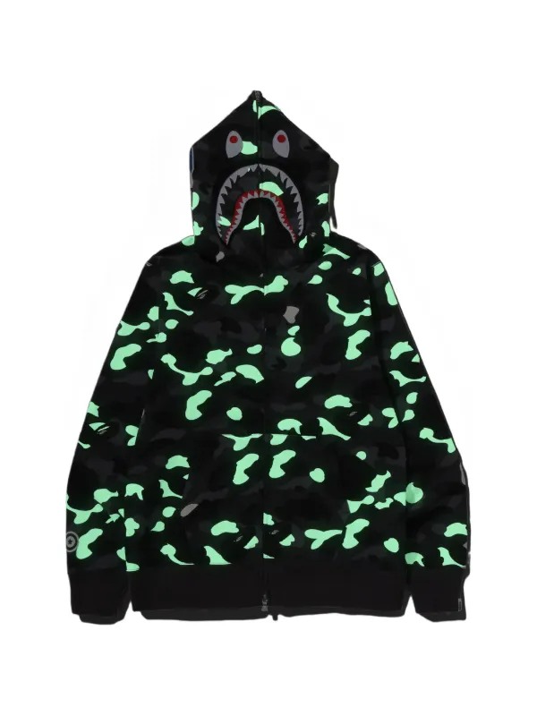 A BATHING APE® Shark camouflage-print Hoodie | Black | FARFETCH